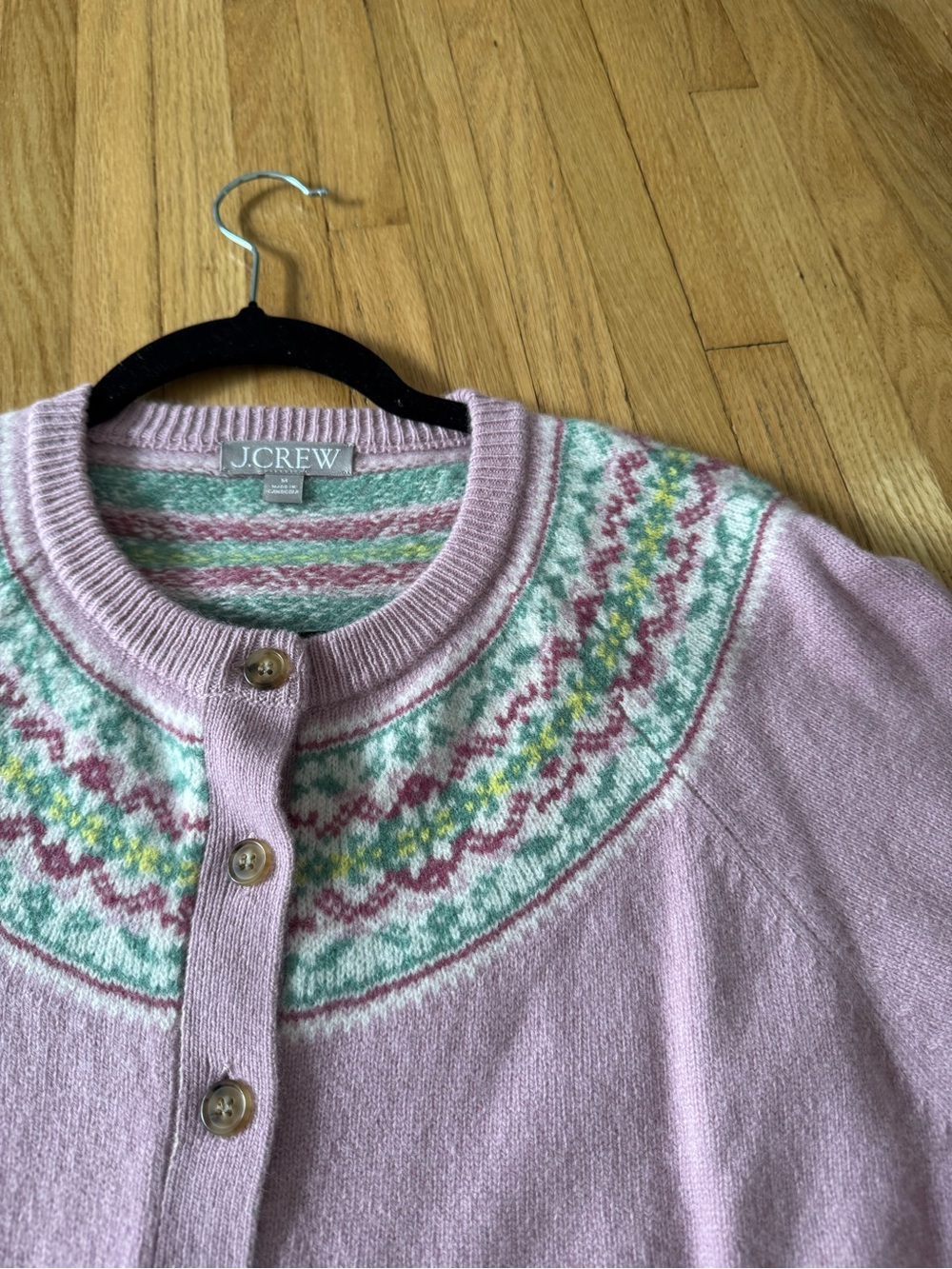 J. Crew Classic Fair Isle Cardigan in Vintage Wool - Picture 8 of 10